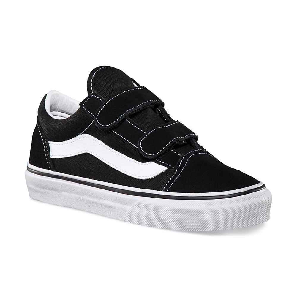 VANS KIDS OLD SKOOL VELCRO SHOE- BLACK/ TRUE WHITE - Footwear-Youth ...