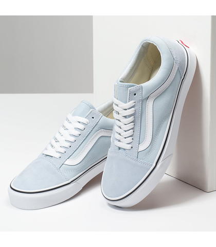 Vans Old Skool Shoe - Blue Flower   True White - Footwear-shoes 