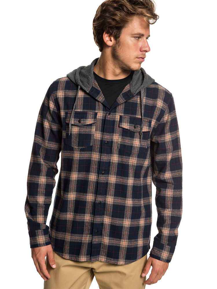 QUIKSILVER MENS SNAP UP HOODED SHIRT - Mens-Tops : Sequence Surf Shop ...