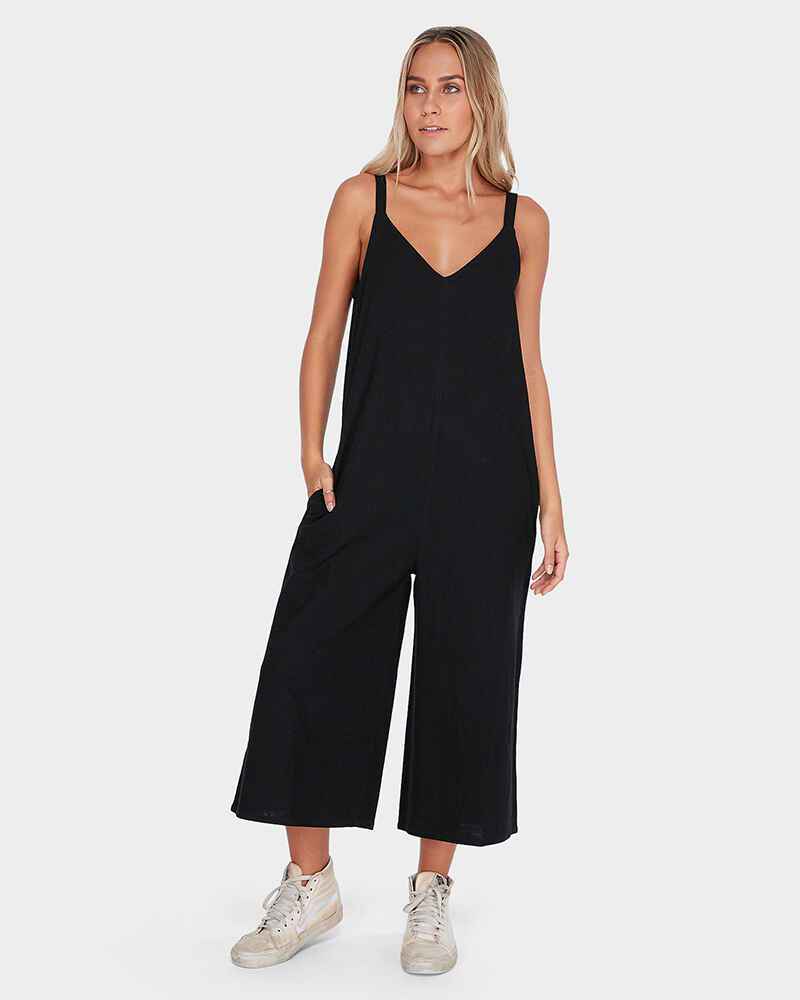 BILLABONG LADIES WIND CHANSER JUMPSUIT BLACK Womens Dresses Sequence Surf Shop BILLABONG GIRLS W19