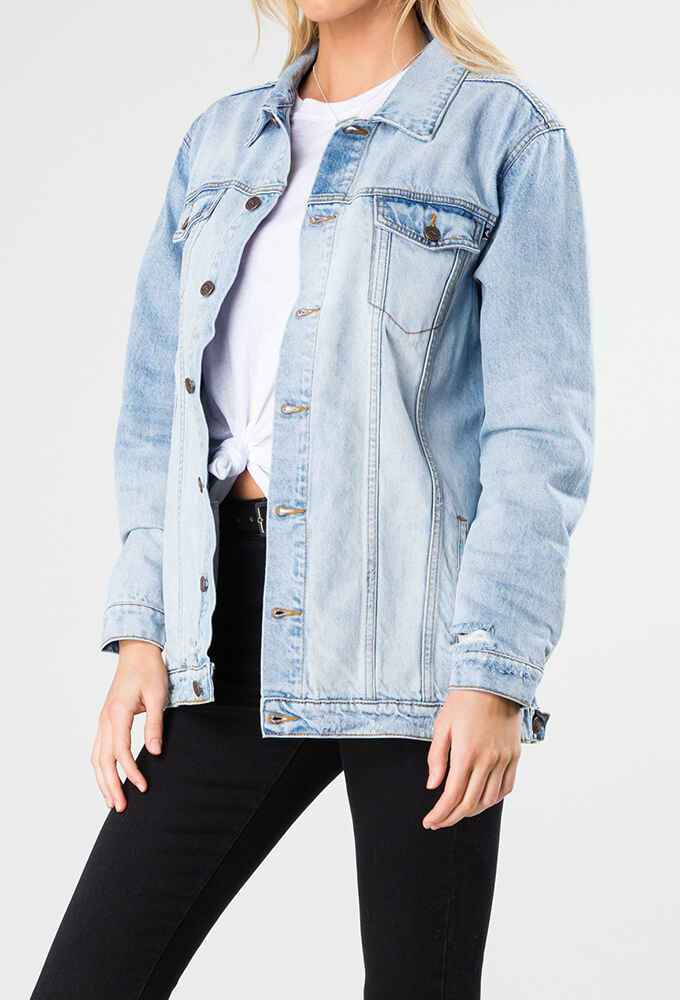 Ladies longline denim store jacket