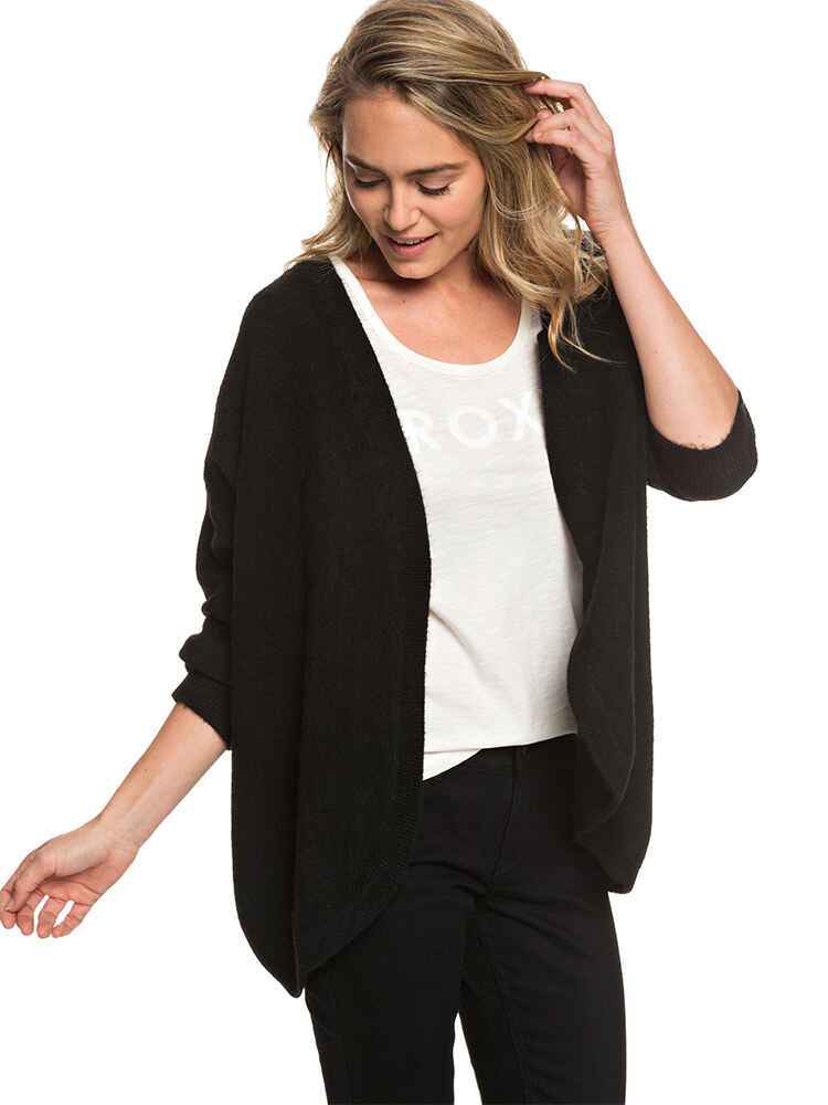 ROXY LADIES DELICATE MIND CARDIGAN - BLACK - Womens-Top : Sequence Surf ...