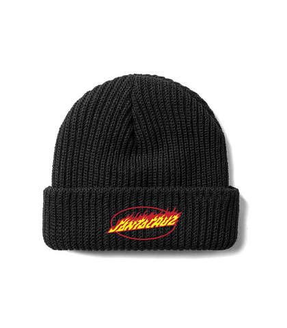 SANTA CRUZ FLAMING OVAL DOT BEANIE - BLACK