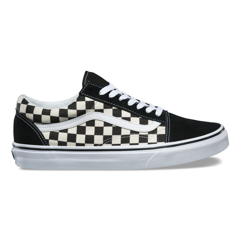 Black red shop white checkered vans