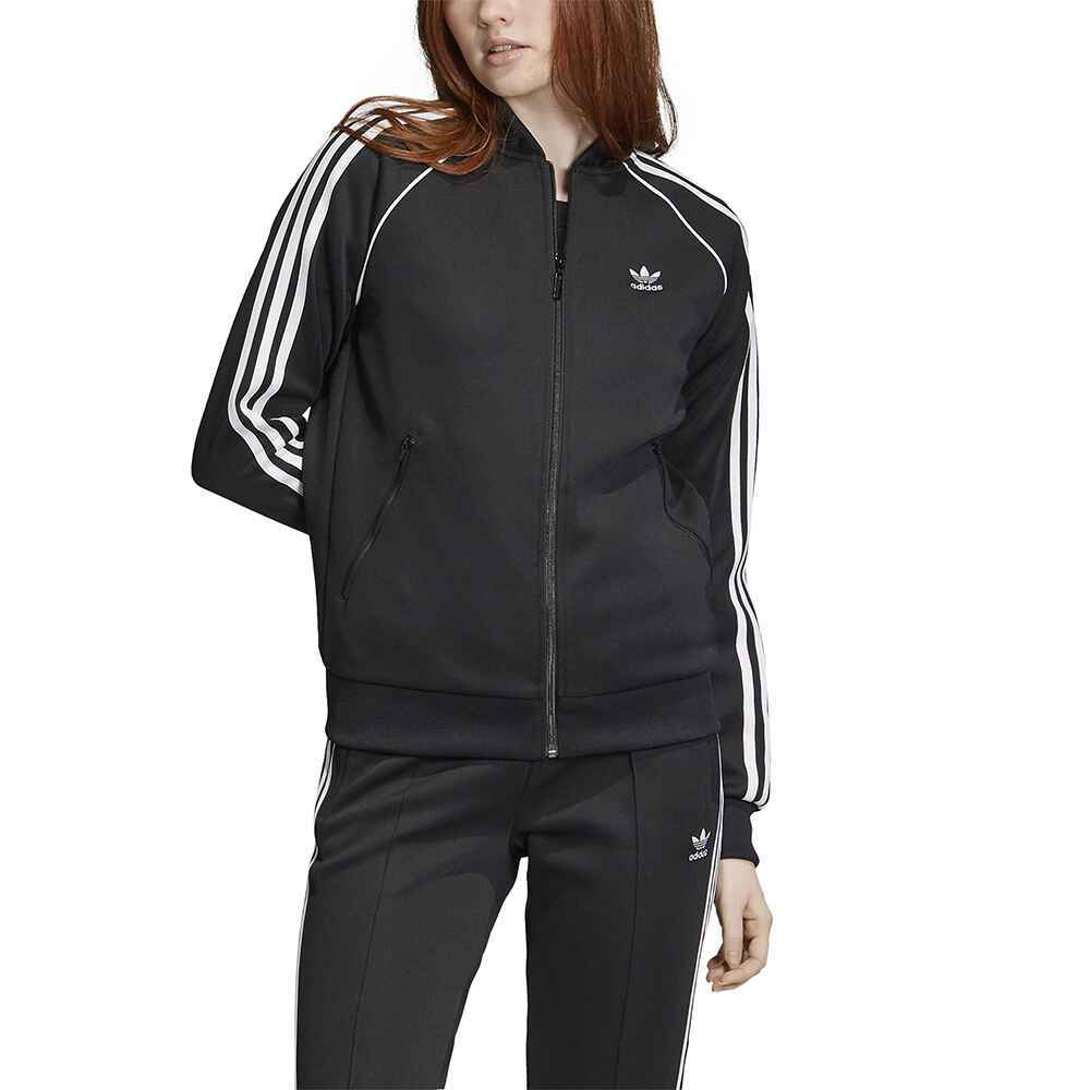 ADIDAS LADIES 3 STRIPE TRACK TOP - BLACK - Womens-Top : Sequence Surf ...