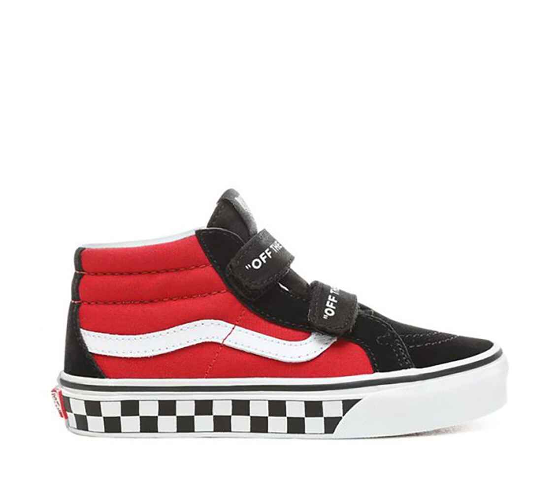 velcro red and black vans