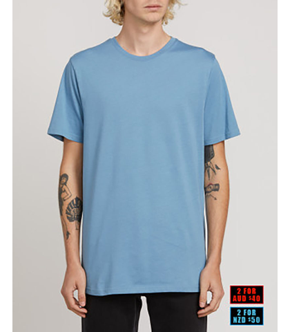 VOLCOM MENS SOLID TEE - VINTAGE BLUE