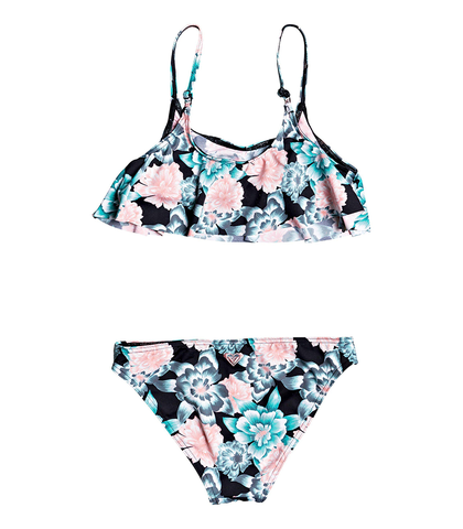 ROXY GIRLS - SURF MY MIND FLUTTER BIKINI SET - ANTHRACITE CRYSTAL ...