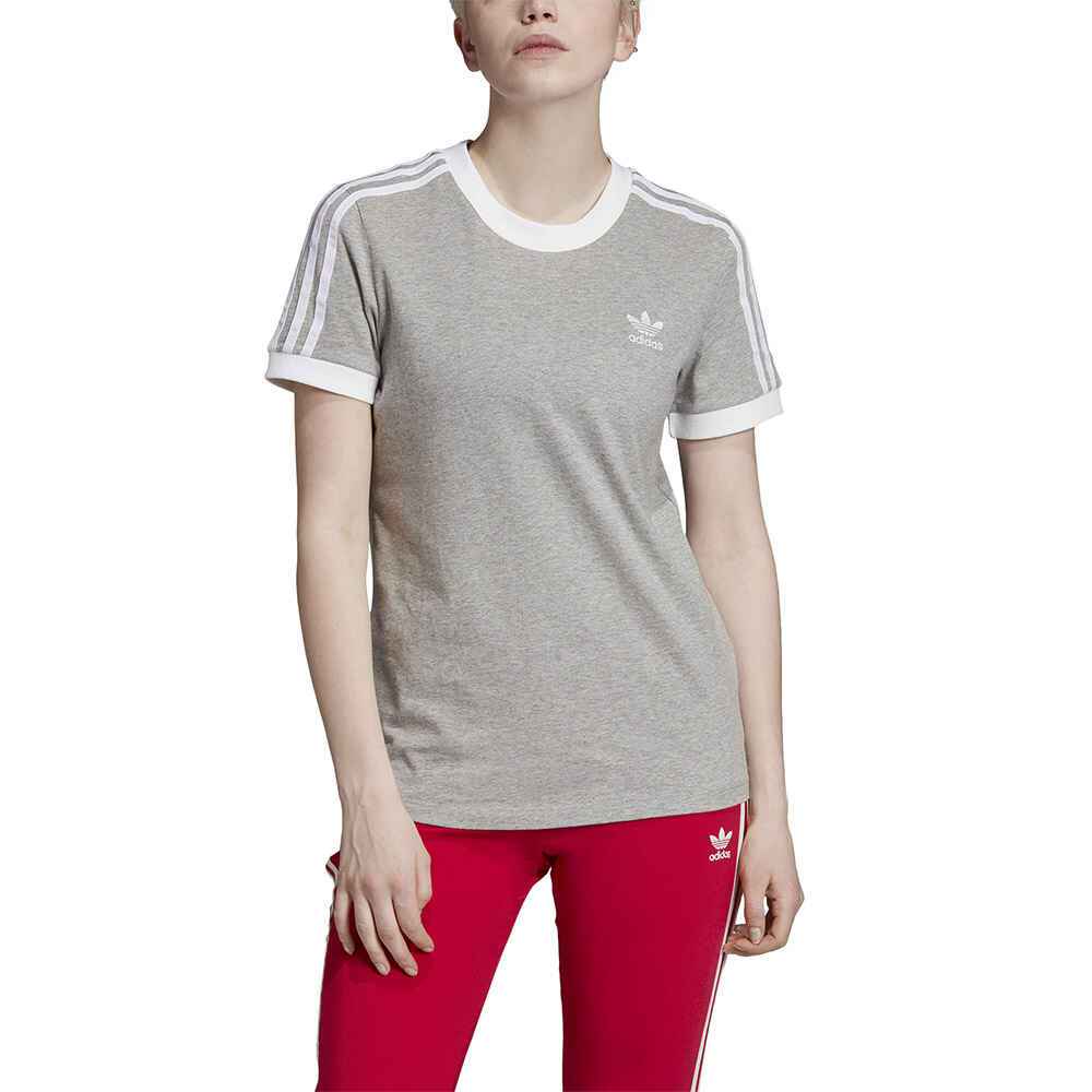 ADIDAS LADIES 3 STRIPES TEE - GREY - Womens-Top : Sequence Surf Shop ...