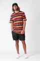 RPM MENS STRIPE TEE - NAVY / ORANGE